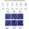 imageBeadsland 4300pcs Flatback RhinestonesGray Rhinestone Nail Gems Round Crystal Rhinestones for CraftsMixed 6 Sizes with Picking Tweezers and Wax Pencil Kit SS6SS20Black DiamondSapphire