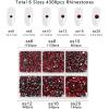 imageBeadsland 4300pcs Flatback RhinestonesGray Rhinestone Nail Gems Round Crystal Rhinestones for CraftsMixed 6 Sizes with Picking Tweezers and Wax Pencil Kit SS6SS20Black DiamondDark Siam