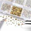 imageBeadsland 4300pcs Flatback RhinestonesGray Rhinestone Nail Gems Round Crystal Rhinestones for CraftsMixed 6 Sizes with Picking Tweezers and Wax Pencil Kit SS6SS20Black DiamondMetal Sunlight