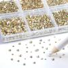 imageBeadsland 7200pcs Flatback RhinestonesOrange Rhinestone Nail Gems Round Crystal Rhinestones for CraftsMixed 6 Sizes with Wax Pencil Kit SS3SS10HyacinthOrangeMetal Sunlight