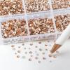imageBeadsland 7200pcs Flatback RhinestonesOrange Rhinestone Nail Gems Round Crystal Rhinestones for CraftsMixed 6 Sizes with Wax Pencil Kit SS3SS10HyacinthOrangeLight Peach