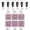 imageBeadsland 7200pcs Flatback RhinestonesOrange Rhinestone Nail Gems Round Crystal Rhinestones for CraftsMixed 6 Sizes with Wax Pencil Kit SS3SS10HyacinthOrangeLight pink
