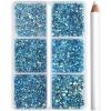 imageBeadsland 7200pcs Flatback RhinestonesOrange Rhinestone Nail Gems Round Crystal Rhinestones for CraftsMixed 6 Sizes with Wax Pencil Kit SS3SS10HyacinthOrangeAquamarine AB
