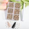 imageBeadsland 7200pcs Flatback RhinestonesOrange Rhinestone Nail Gems Round Crystal Rhinestones for CraftsMixed 6 Sizes with Wax Pencil Kit SS3SS10HyacinthOrangeGolden Shadow