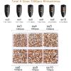 imageBeadsland 7200pcs Flatback RhinestonesOrange Rhinestone Nail Gems Round Crystal Rhinestones for CraftsMixed 6 Sizes with Wax Pencil Kit SS3SS10HyacinthOrangeLight Peach