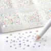 imageBeadsland 7200pcs Flatback RhinestonesOrange Rhinestone Nail Gems Round Crystal Rhinestones for CraftsMixed 6 Sizes with Wax Pencil Kit SS3SS10HyacinthOrangeTransparent AB