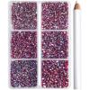 imageBeadsland 7200pcs Flatback RhinestonesOrange Rhinestone Nail Gems Round Crystal Rhinestones for CraftsMixed 6 Sizes with Wax Pencil Kit SS3SS10HyacinthOrangeLight Siam AB