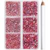 imageBeadsland 7200pcs Flatback RhinestonesOrange Rhinestone Nail Gems Round Crystal Rhinestones for CraftsMixed 6 Sizes with Wax Pencil Kit SS3SS10HyacinthOrangeHyacinth AB