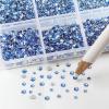imageBeadsland 7200pcs Flatback RhinestonesOrange Rhinestone Nail Gems Round Crystal Rhinestones for CraftsMixed 6 Sizes with Wax Pencil Kit SS3SS10HyacinthOrangeLight Sapphire
