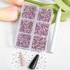 imageBeadsland 7200pcs Flatback RhinestonesOrange Rhinestone Nail Gems Round Crystal Rhinestones for CraftsMixed 6 Sizes with Wax Pencil Kit SS3SS10HyacinthOrangeLight pink