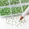 imageBeadsland 7200pcs Flatback RhinestonesOrange Rhinestone Nail Gems Round Crystal Rhinestones for CraftsMixed 6 Sizes with Wax Pencil Kit SS3SS10HyacinthOrangeLight Green