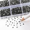 imageBeadsland 7200pcs Flatback RhinestonesOrange Rhinestone Nail Gems Round Crystal Rhinestones for CraftsMixed 6 Sizes with Wax Pencil Kit SS3SS10HyacinthOrangeBlack Diamond