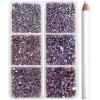 imageBeadsland 7200pcs Flatback RhinestonesOrange Rhinestone Nail Gems Round Crystal Rhinestones for CraftsMixed 6 Sizes with Wax Pencil Kit SS3SS10HyacinthOrangePurple Velvet