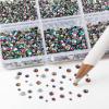 imageBeadsland 7200pcs Flatback RhinestonesOrange Rhinestone Nail Gems Round Crystal Rhinestones for CraftsMixed 6 Sizes with Wax Pencil Kit SS3SS10HyacinthOrangeGreen Volcano