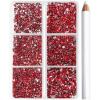 imageBeadsland 7200pcs Flatback RhinestonesOrange Rhinestone Nail Gems Round Crystal Rhinestones for CraftsMixed 6 Sizes with Wax Pencil Kit SS3SS10HyacinthOrangeSiam