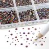 imageBeadsland 7200pcs Flatback RhinestonesOrange Rhinestone Nail Gems Round Crystal Rhinestones for CraftsMixed 6 Sizes with Wax Pencil Kit SS3SS10HyacinthOrangeBlue Volcano