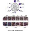 imageBeadsland Rhinestones for Makeup8 Sizes 2500pcs Red Flatback Rhinestones Eye Gems for Nails Crafts with Tweezers and Wax PencilSiamSS4SS30Blue Volcano