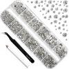 imageBeadsland Rhinestones for Makeup8 Sizes 2500pcs Red Flatback Rhinestones Eye Gems for Nails Crafts with Tweezers and Wax PencilSiamSS4SS30Crystal