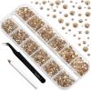 imageBeadsland Rhinestones for Makeup8 Sizes 2500pcs Red Flatback Rhinestones Eye Gems for Nails Crafts with Tweezers and Wax PencilSiamSS4SS30Golden Shadow