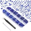 imageBeadsland Rhinestones for Makeup8 Sizes 2500pcs Red Flatback Rhinestones Eye Gems for Nails Crafts with Tweezers and Wax PencilSiamSS4SS30Sapphire