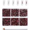 imageBeadsland 7200pcs Flatback RhinestonesOrange Rhinestone Nail Gems Round Crystal Rhinestones for CraftsMixed 6 Sizes with Wax Pencil Kit SS3SS10HyacinthOrangeDark Siam