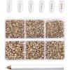 imageBeadsland 7200pcs Flatback RhinestonesOrange Rhinestone Nail Gems Round Crystal Rhinestones for CraftsMixed 6 Sizes with Wax Pencil Kit SS3SS10HyacinthOrangeGolden Shadow