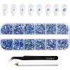 imageBeadsland Rhinestones for Makeup8 Sizes 2500pcs Red Flatback Rhinestones Eye Gems for Nails Crafts with Tweezers and Wax PencilSiamSS4SS30Light Sapphire