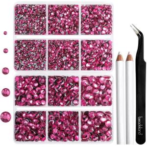 image6736pcs Hotfix Rhinestones FlatbackRoyal Blue Rhinestones for Crafts Clothes Mixed 5 Sizes Hotfix Crystals with Tweezers and Wax Pencil Kit SS6SS30SapphireRose