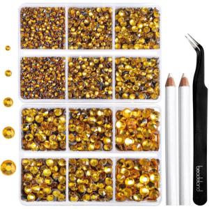image6736pcs Hotfix Rhinestones FlatbackRoyal Blue Rhinestones for Crafts Clothes Mixed 5 Sizes Hotfix Crystals with Tweezers and Wax Pencil Kit SS6SS30SapphireTopaz
