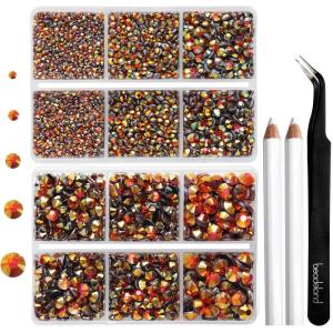 image6736pcs Hotfix Rhinestones FlatbackRoyal Blue Rhinestones for Crafts Clothes Mixed 5 Sizes Hotfix Crystals with Tweezers and Wax Pencil Kit SS6SS30SapphireHyacinth AB
