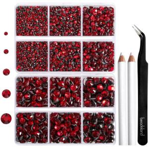 image6736pcs Hotfix Rhinestones FlatbackRoyal Blue Rhinestones for Crafts Clothes Mixed 5 Sizes Hotfix Crystals with Tweezers and Wax Pencil Kit SS6SS30SapphireSiam