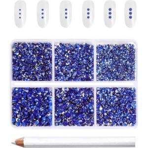 imageBeadsland 7200pcs Flatback RhinestonesOrange Rhinestone Nail Gems Round Crystal Rhinestones for CraftsMixed 6 Sizes with Wax Pencil Kit SS3SS10HyacinthOrangeSapphire