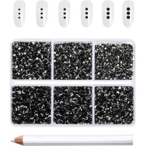 imageBeadsland 7200pcs Flatback RhinestonesOrange Rhinestone Nail Gems Round Crystal Rhinestones for CraftsMixed 6 Sizes with Wax Pencil Kit SS3SS10HyacinthOrangeBlack