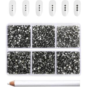 imageBeadsland 7200pcs Flatback RhinestonesOrange Rhinestone Nail Gems Round Crystal Rhinestones for CraftsMixed 6 Sizes with Wax Pencil Kit SS3SS10HyacinthOrangeBlack Diamond