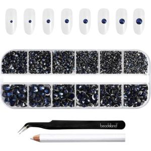 imageBeadsland Rhinestones for Makeup8 Sizes 2500pcs Red Flatback Rhinestones Eye Gems for Nails Crafts with Tweezers and Wax PencilSiamSS4SS30Montana