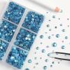 imageBEADSLAND Hotfix Rhinestones 6080PCS Clear Rhinestones for Clothes Crafts Mixed 6 Sizes with Wax Pencil and Tweezers Kit SS6SS30 CrystalAquamarine