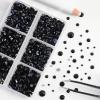 imageBEADSLAND Hotfix Rhinestones 6080PCS Clear Rhinestones for Clothes Crafts Mixed 6 Sizes with Wax Pencil and Tweezers Kit SS6SS30 CrystalBlack