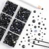 imageBEADSLAND Hotfix Rhinestones 6080PCS Clear Rhinestones for Clothes Crafts Mixed 6 Sizes with Wax Pencil and Tweezers Kit SS6SS30 CrystalBlack Diamond