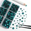 imageBEADSLAND Hotfix Rhinestones 6080PCS Clear Rhinestones for Clothes Crafts Mixed 6 Sizes with Wax Pencil and Tweezers Kit SS6SS30 CrystalBlue Zircon