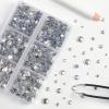 imageBEADSLAND Hotfix Rhinestones 6080PCS Clear Rhinestones for Clothes Crafts Mixed 6 Sizes with Wax Pencil and Tweezers Kit SS6SS30 CrystalCrystal