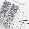 imageBEADSLAND Hotfix Rhinestones 6080PCS Clear Rhinestones for Clothes Crafts Mixed 6 Sizes with Wax Pencil and Tweezers Kit SS6SS30 CrystalCrystal AB