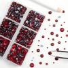 imageBEADSLAND Hotfix Rhinestones 6080PCS Clear Rhinestones for Clothes Crafts Mixed 6 Sizes with Wax Pencil and Tweezers Kit SS6SS30 CrystalDark Siam