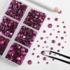 imageBEADSLAND Hotfix Rhinestones 6080PCS Clear Rhinestones for Clothes Crafts Mixed 6 Sizes with Wax Pencil and Tweezers Kit SS6SS30 CrystalFuchsia