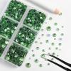 imageBEADSLAND Hotfix Rhinestones 6080PCS Clear Rhinestones for Clothes Crafts Mixed 6 Sizes with Wax Pencil and Tweezers Kit SS6SS30 CrystalPeridot