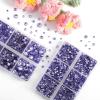 imageBEADSLAND Hotfix Rhinestones 6080PCS Clear Rhinestones for Clothes Crafts Mixed 6 Sizes with Wax Pencil and Tweezers Kit SS6SS30 CrystalViolet