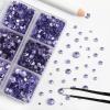 imageBEADSLAND Hotfix Rhinestones 6080PCS Clear Rhinestones for Clothes Crafts Mixed 6 Sizes with Wax Pencil and Tweezers Kit SS6SS30 CrystalViolet
