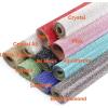 imageBeadsland 240X400mm Crystal Rhinestone Trim Hotfix Strass Crystal Mesh Banding Bridal Beaded Applique in Sheet for Dresses with 2mm Rhinestones LtColTopazBlack