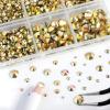 imageBeadsland 8300PCS Flatback Rhinestones AB Crystal Rhinestone Round Crystal Rhinestones for Crafts Mixed 10 Sizes with Wax Pencil and Tweezer Kit SS3SS30 Crystal ABMetal Sunlight