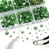 imageBeadsland 8300PCS Flatback Rhinestones AB Crystal Rhinestone Round Crystal Rhinestones for Crafts Mixed 10 Sizes with Wax Pencil and Tweezer Kit SS3SS30 Crystal ABPeridot