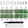 imageBeadsland 8300PCS Flatback Rhinestones AB Crystal Rhinestone Round Crystal Rhinestones for Crafts Mixed 10 Sizes with Wax Pencil and Tweezer Kit SS3SS30 Crystal ABPeridot